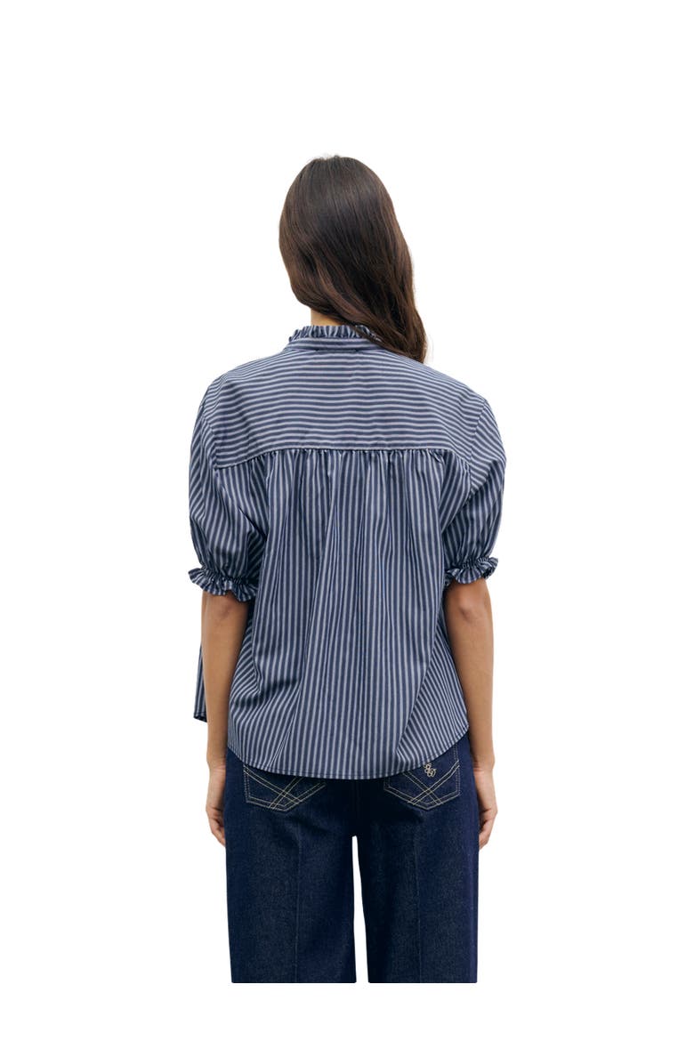 Louann Short Tie Sleeve Blouse, Alternate, color, Ink