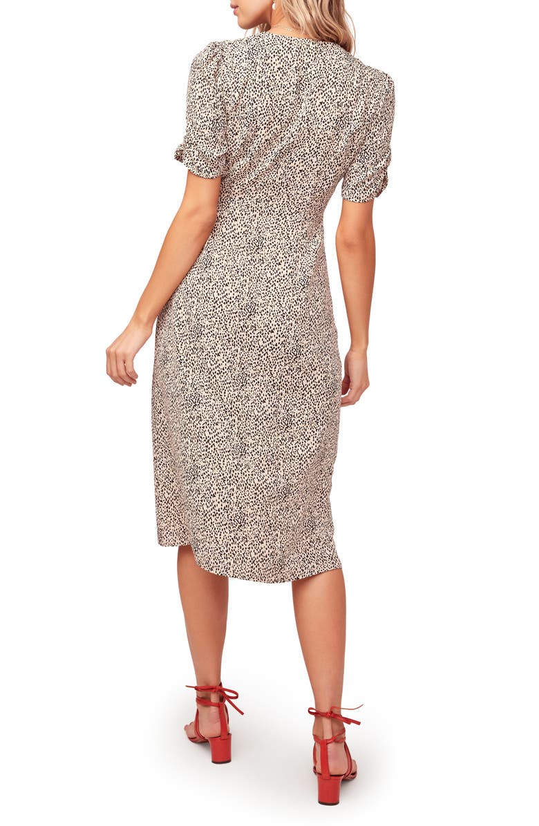 ASTR the Label Kinsley Micro Print Wrap Dress, Alternate, color,