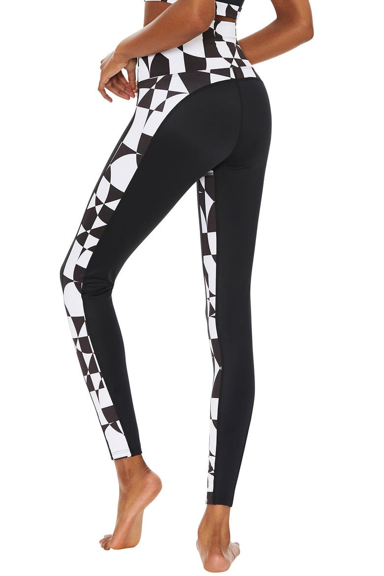 Geo Stripe High Waist Recycled Polyester Blend Leggings, Alternate, color, 70S GEO