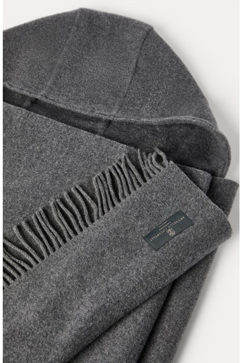 Knit scarf with hood, Alternate, color, Anthracite