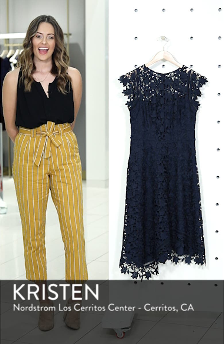 Asymmetrical Lace Fit & Flare Dress, sales video thumbnail