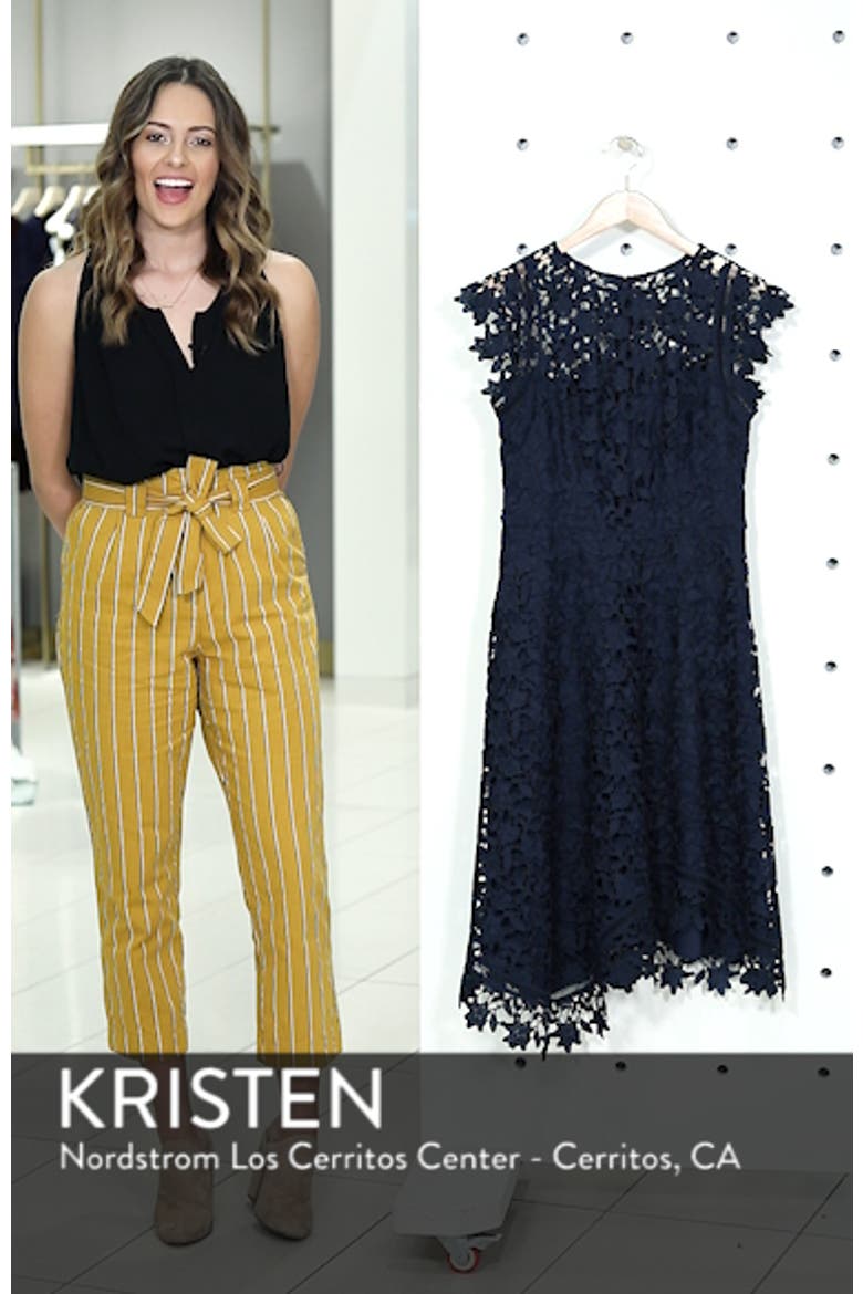 Asymmetrical Lace Fit & Flare Dress video