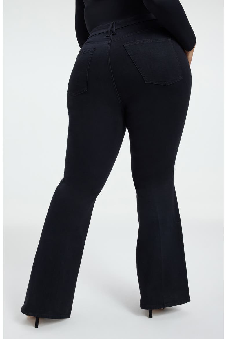 Pull-On Flare Jeans, Alternate, color, BLACK001