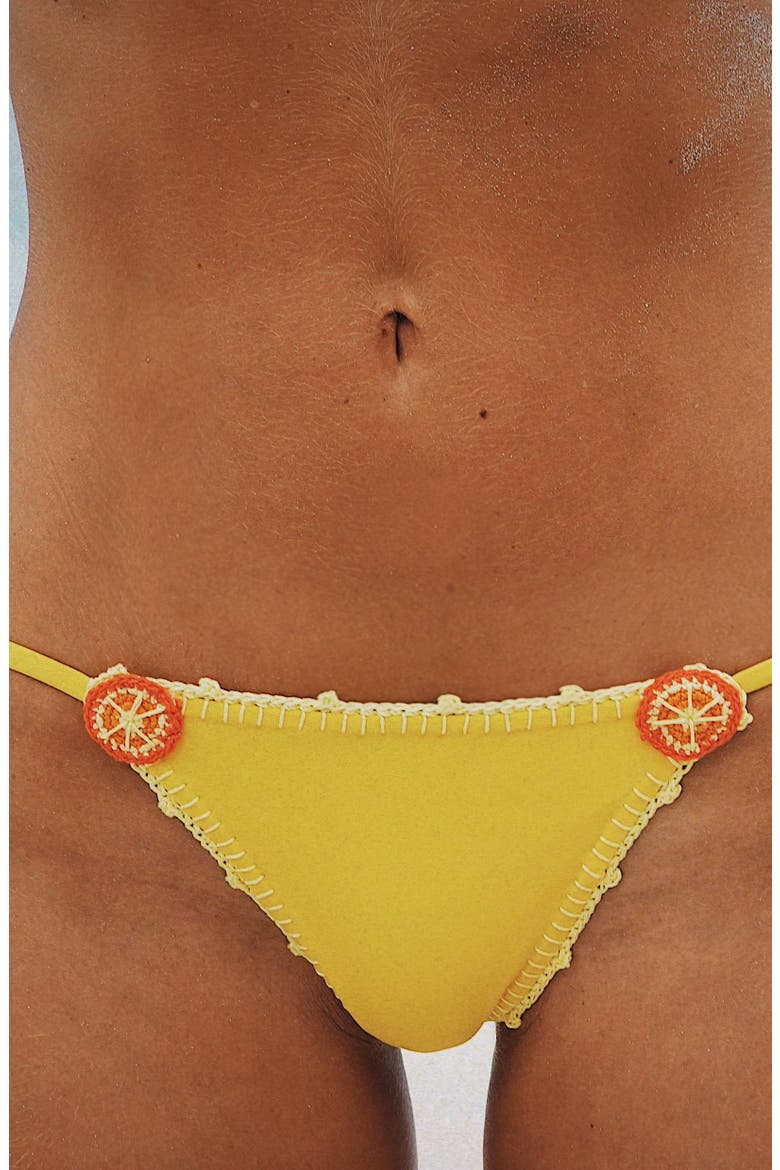 Pima Cotton Crochet Trim Hipster Bikini Bottoms, Alternate, color, ORANGE