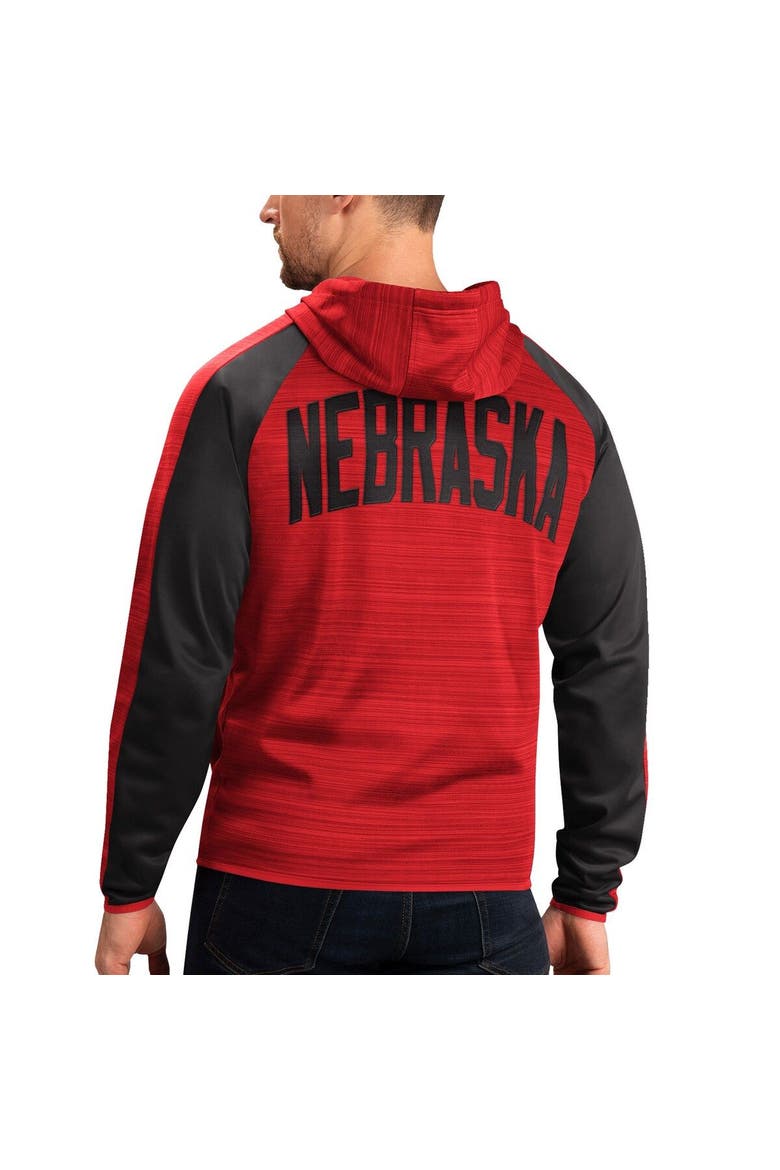 Men's G-III Sports by Carl Banks Scarlet Nebraska Huskers Neutral Zone Raglan Full-Zip Track Jacket Hoodie, Alternate, color, Scarlet