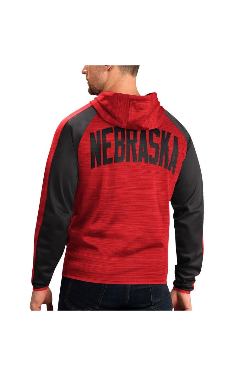 G-III SPORTS BY CARL BANKS Men's G-III Sports by Carl Banks Scarlet Nebraska Huskers Neutral Zone Raglan Full-Zip Track Jacket Hoodie, Alternate, color, Scarlet