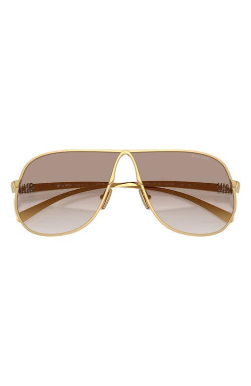 Miu Miu 66mm Oversize Pilot Sunglasses In Gold