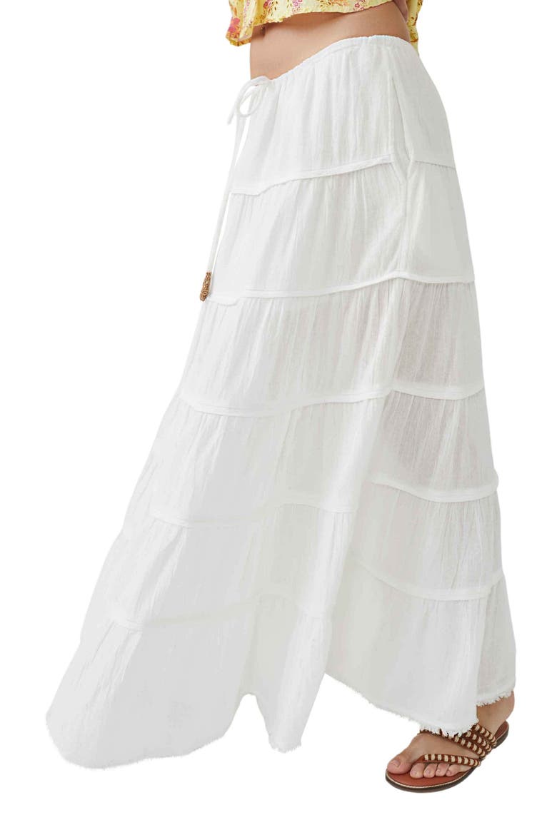 free-est Simply Smitten Tiered Cotton Maxi Skirt, Alternate, color, OPTIC WHITE