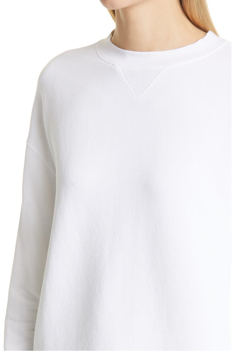 Essential Relaxed Cotton Sweatshirt, Alternate, color, OPTIC WHITE