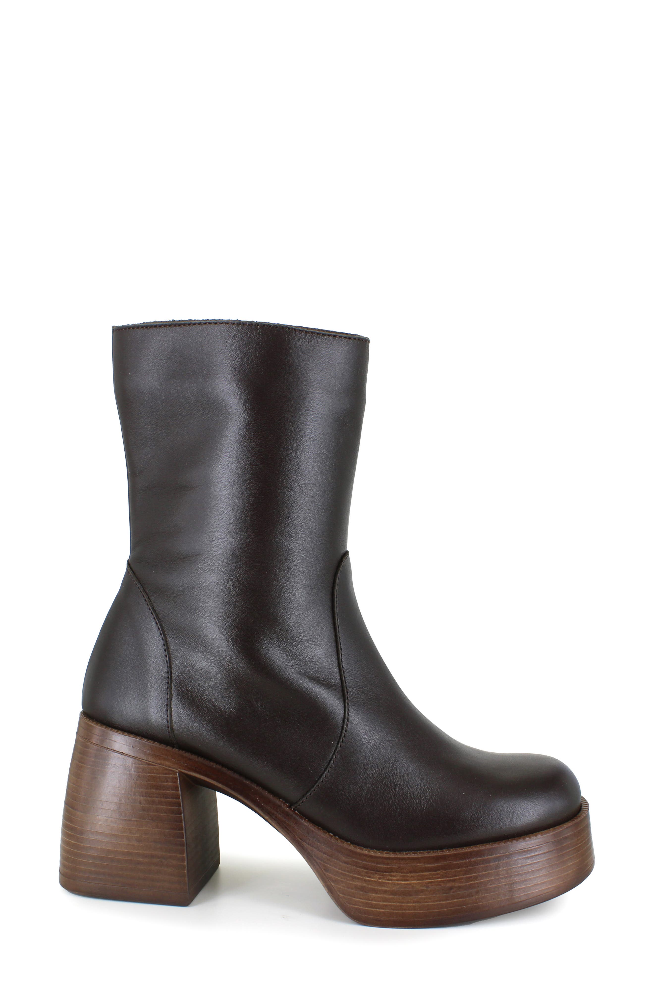 Candie's Birgit Platform Bootie, Alternate, color, Black/ Brown Leather