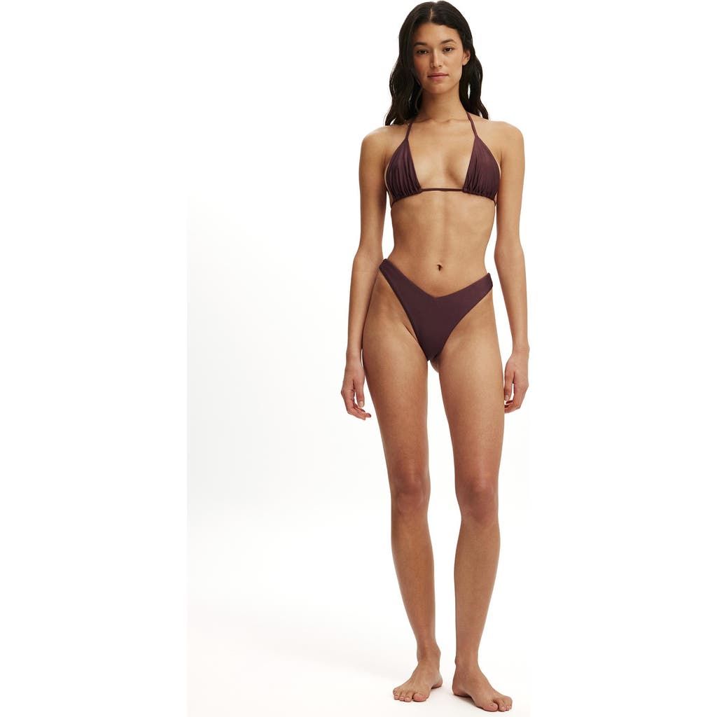 Body Dip Front High Side Brazilian Bikini Bottom In Black