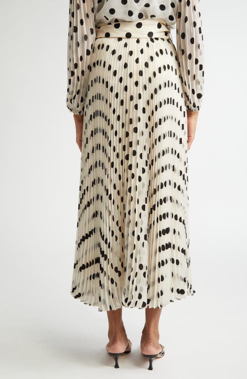 Zimmermann Sunray Maxi Skirt In Cream/black Dot