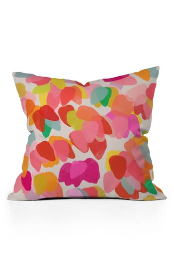 Deny Designs Golden Rain Throw Pillow In Multi