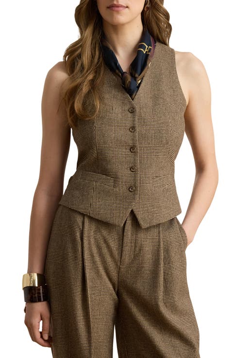 Glen Plaid Wool Vest