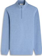 Bugatchi Chevron Quarter Zip Cotton Blend Pullover