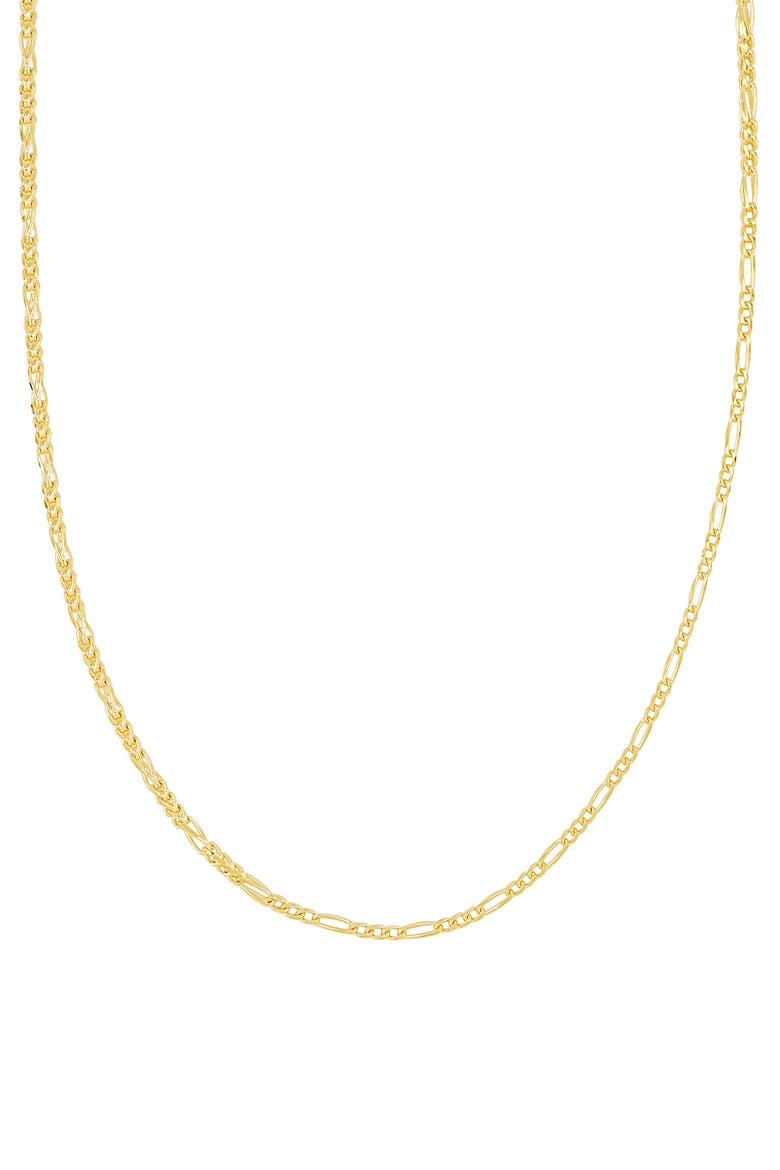 Men's 14K Gold Box Figaro Chain Necklace, Main, color, 14K YELLOW GOLD