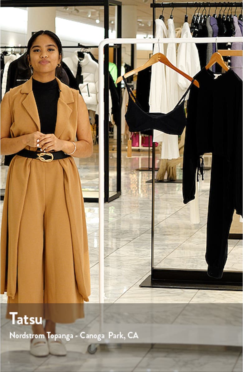 Scoop Neck Cotton Stretch Logo Bralette, sales video thumbnail