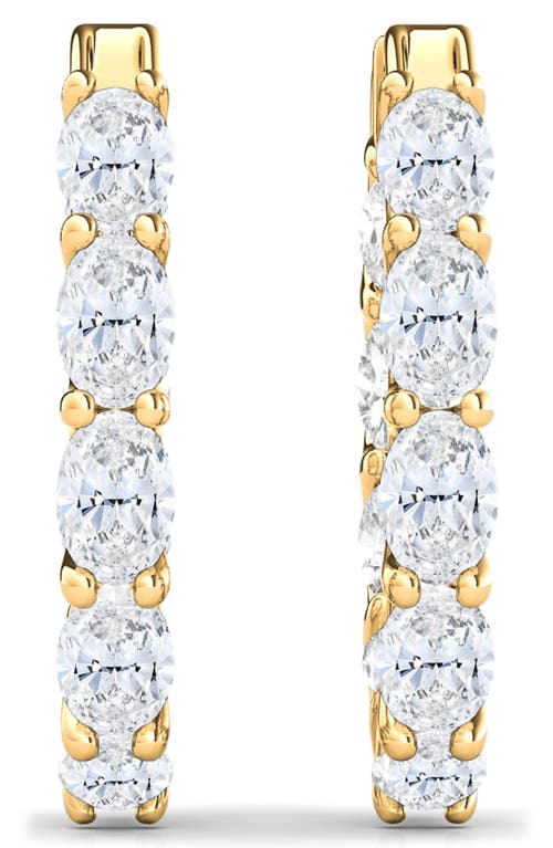 Hautecarat Oval Lab-created Diamond Inside Out 14k Gold Hoop Earrings In Gold