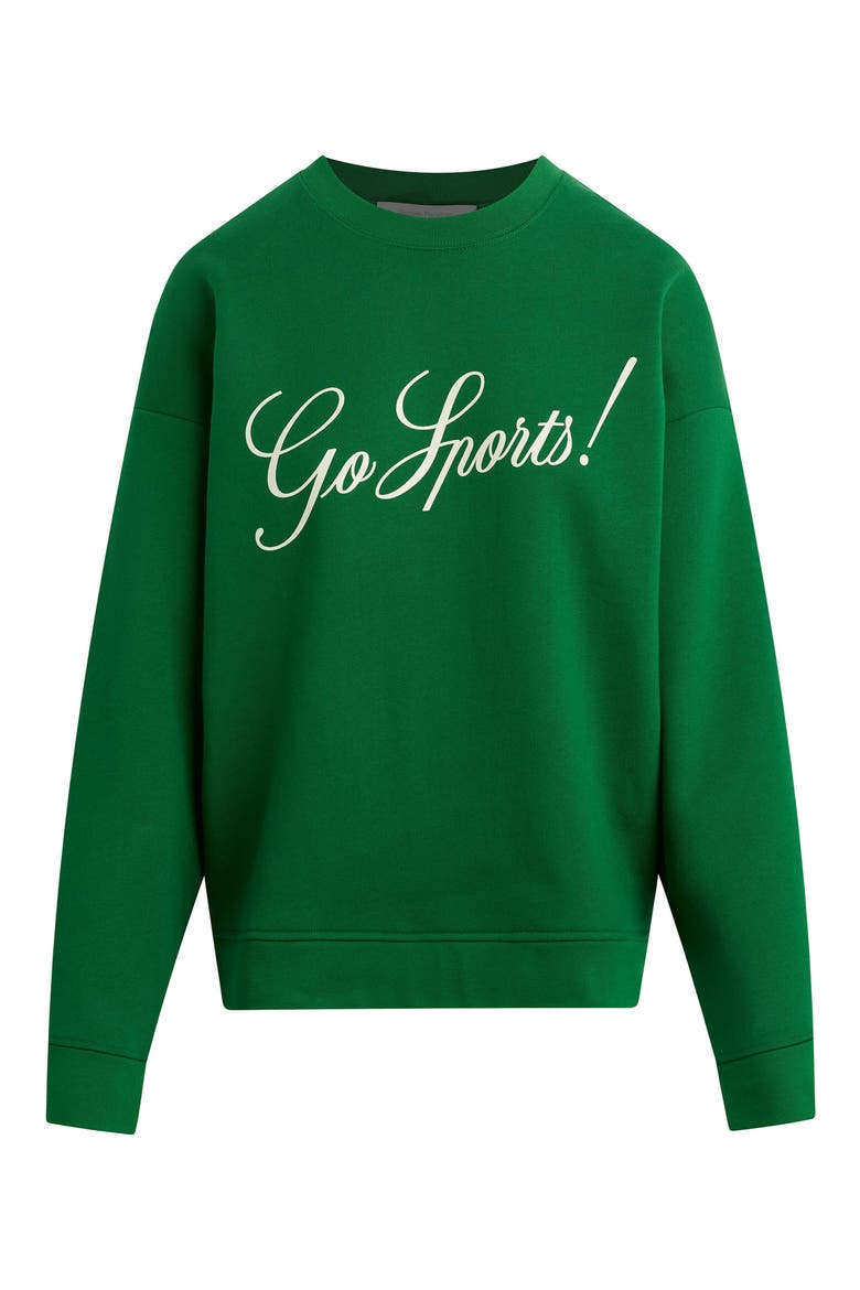 The Go Sports Cotton Blend Sweatshirt, Alternate, color, GREEN/ WHITE