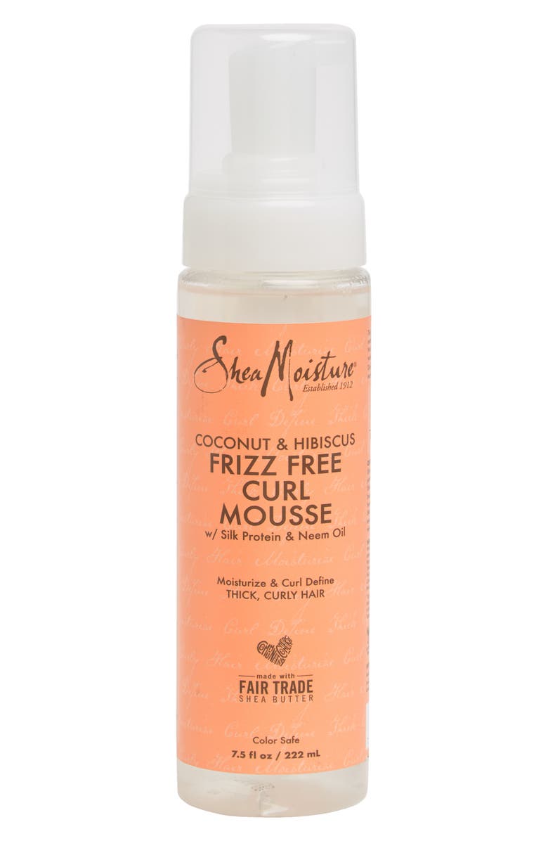 SHEA MOISTURE Coconut & Hibiscus Frizz Free Curl Mousse, Main, color,