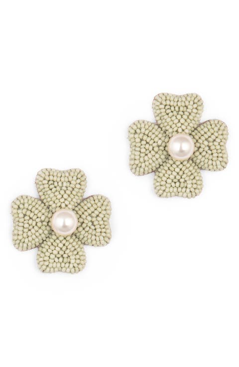 Liora Beaded Flower Drop Earrings