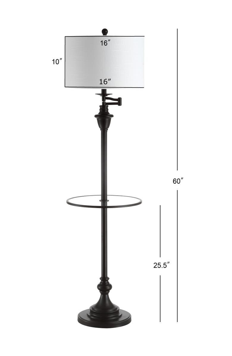 JONATHAN Y Cora 60" Metal/Glass LED Side Table and Floor Lamp, Alternate, color,