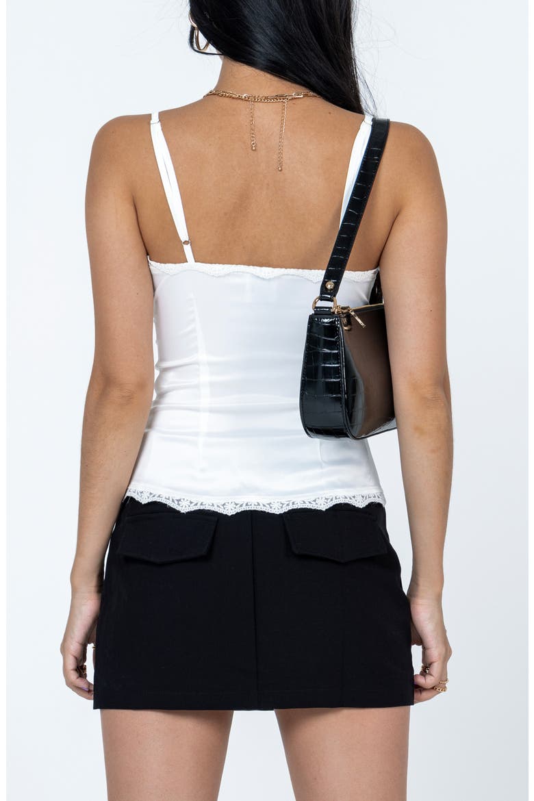 Juliana Lace & Satin Button-Up Camisole, Alternate, color, WHITE