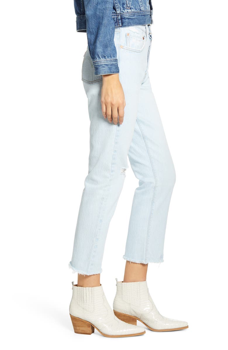 Levi's<sup>®</sup> 501<sup>®</sup> Ripped High Waist Crop Straight Leg Jeans, Alternate, color,