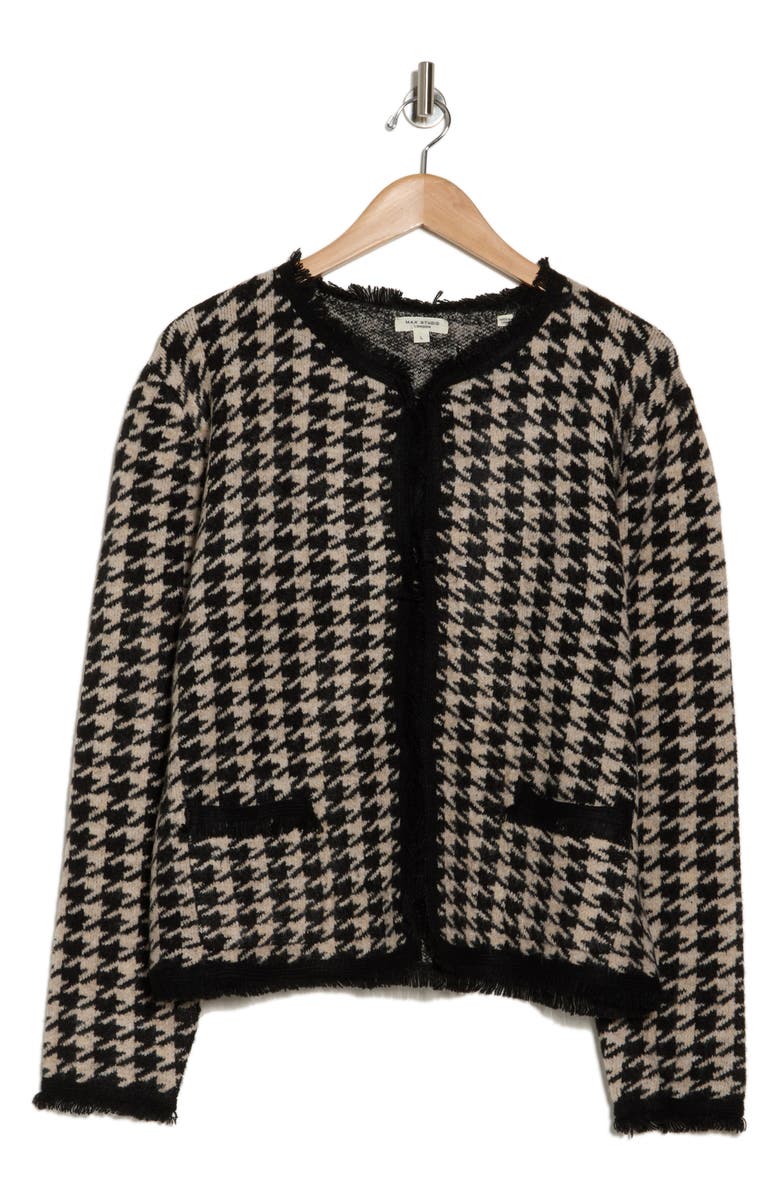 MAX STUDIO Fringe Houndstooth Jacket, Alternate, color, 