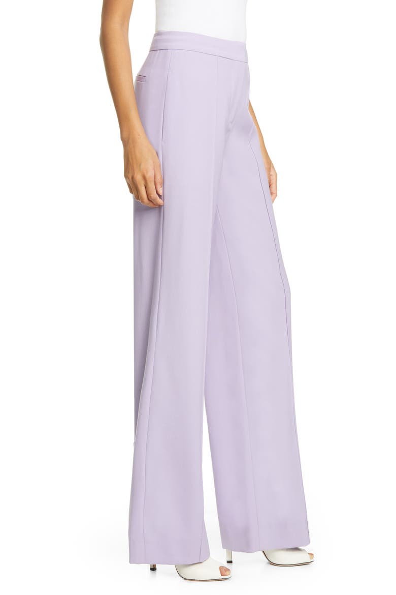 Pintuck Tropical Stretch Wool Wide Leg Pants, Alternate, color, LAVENDER