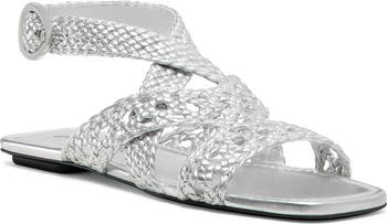 サンダル・ミュール STUART WEITZMAN Women Sandals SJ986 GRAY NUDISTCURVE 100 SANDAL in SILVER for Women | Stuart Weitzman®