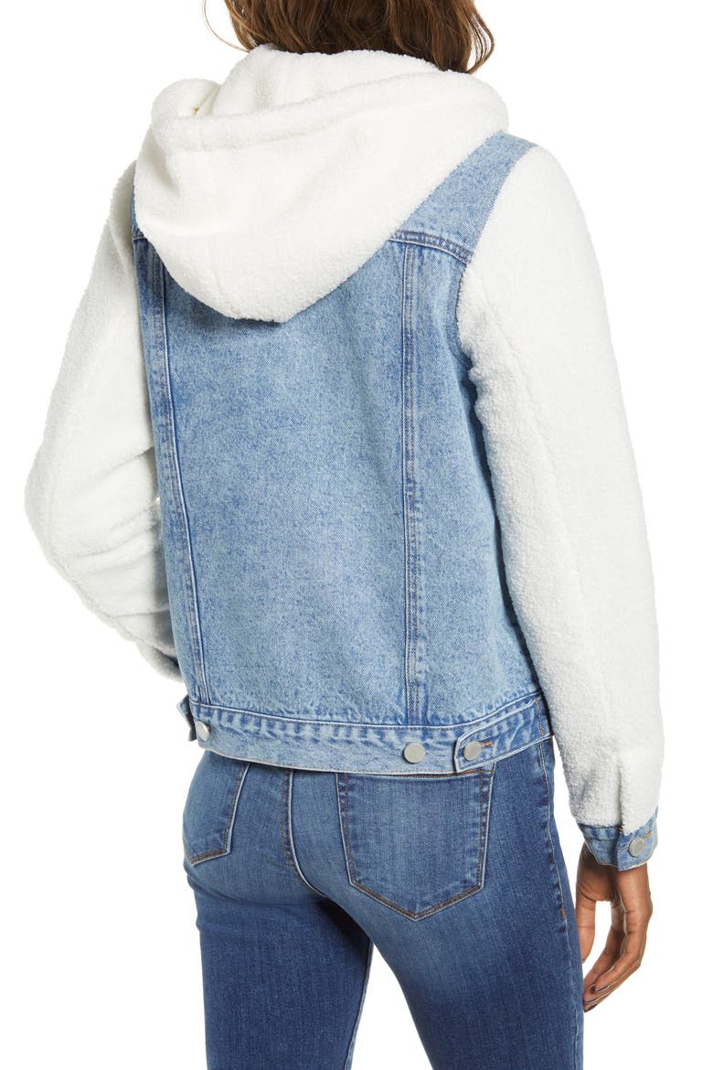Fleece Contrast Denim Jacket, Alternate, color, STEPCHILD