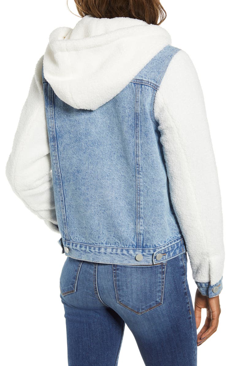 BLANKNYC Fleece Contrast Denim Jacket, Alternate, color, 