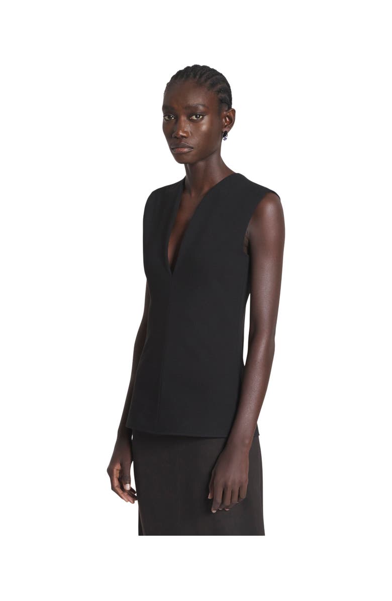 Lanvin Jersey Top With A Plunging Neckline, Alternate, color, Black