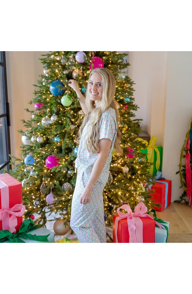 Lila and Hayes Marcia Women's Pajama Pant Set, Alternate, color, Mod Holiday Pink