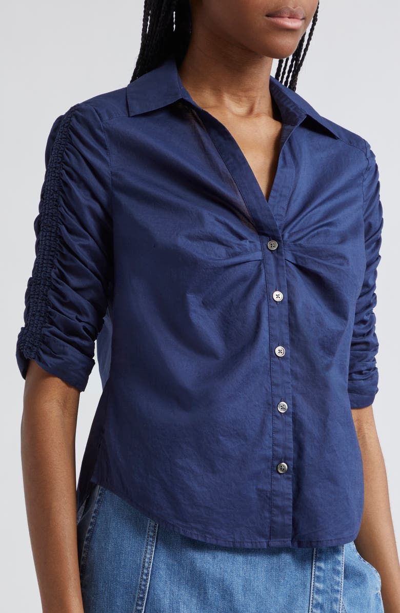Veronica Beard Porta Ruched Shirt, Alternate, color, 