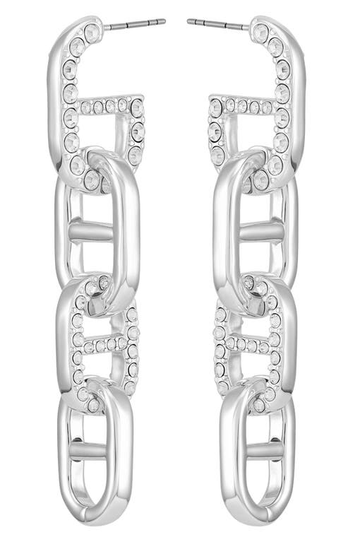 Guess Two-tone Mariner Drop Earrings In Silver