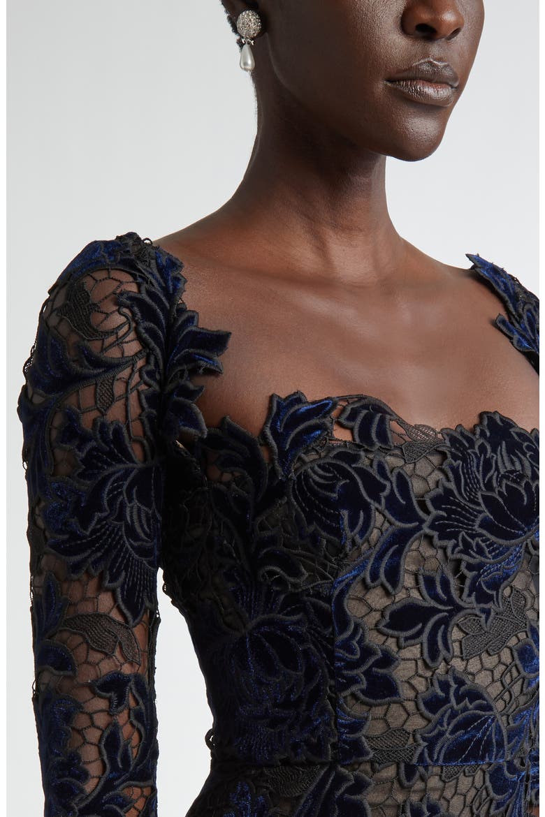 navy guipure lace daphne dress Peony Velvet Guipure Lace Dress (Women)