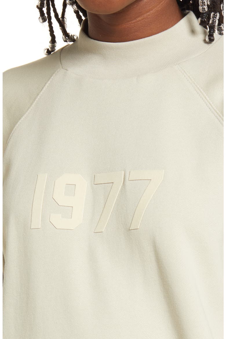 Mock Neck French Terry Pullover, Alternate, color, WHEAT