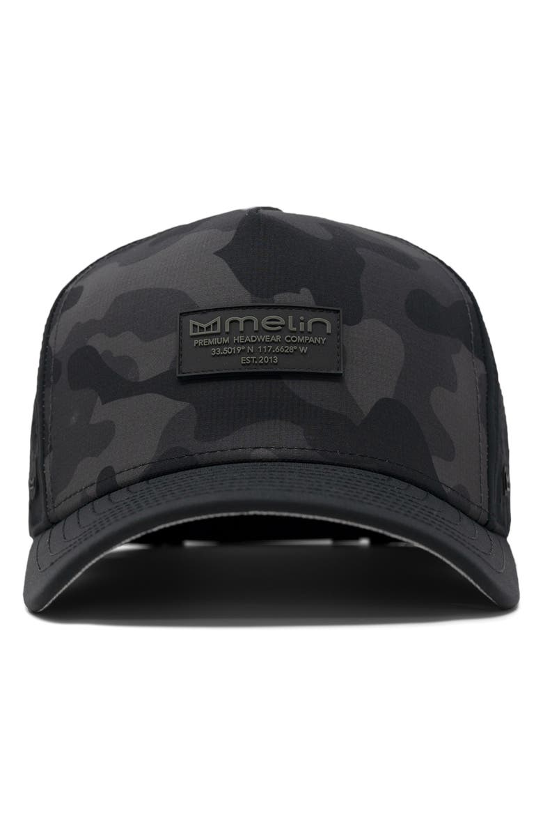 Melin Odysea Brick Hydro Performance Snapback Hat, Alternate, color, Black Camo Midnight