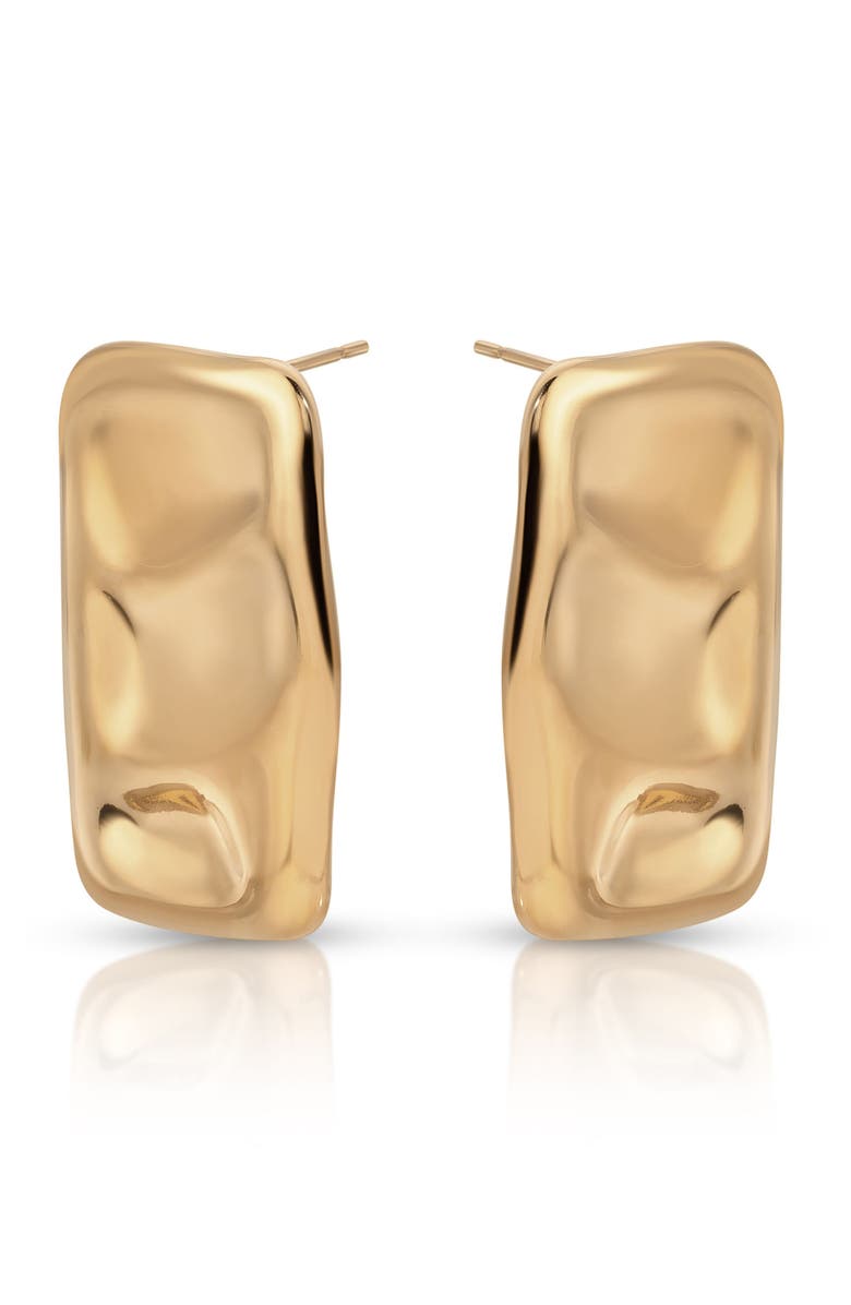 Ettika Molten Edge Stud Earrings, Alternate, color, Gold