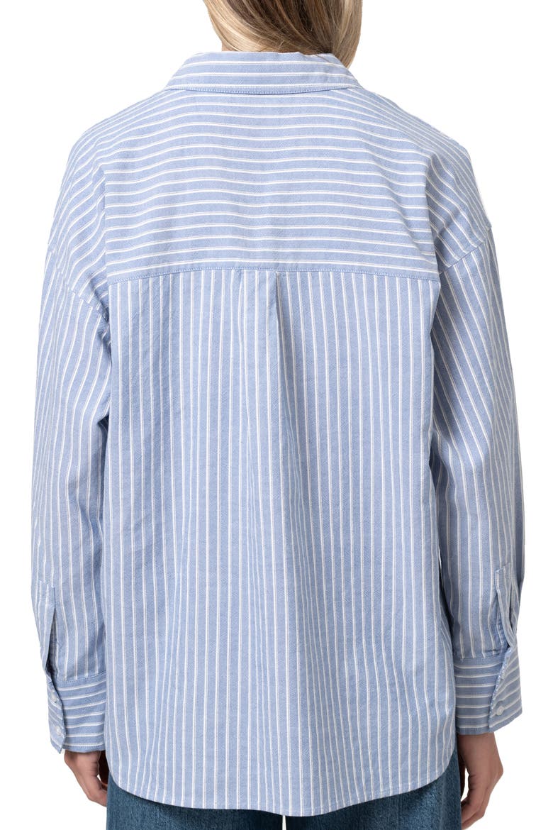 Stripe Button-Up Shirt, Alternate, color, BLUE STRIPE
