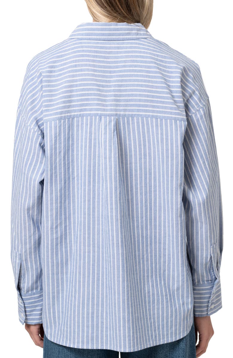 Mavi Jeans Stripe Button-Up Shirt, Alternate, color, Blue Stripe