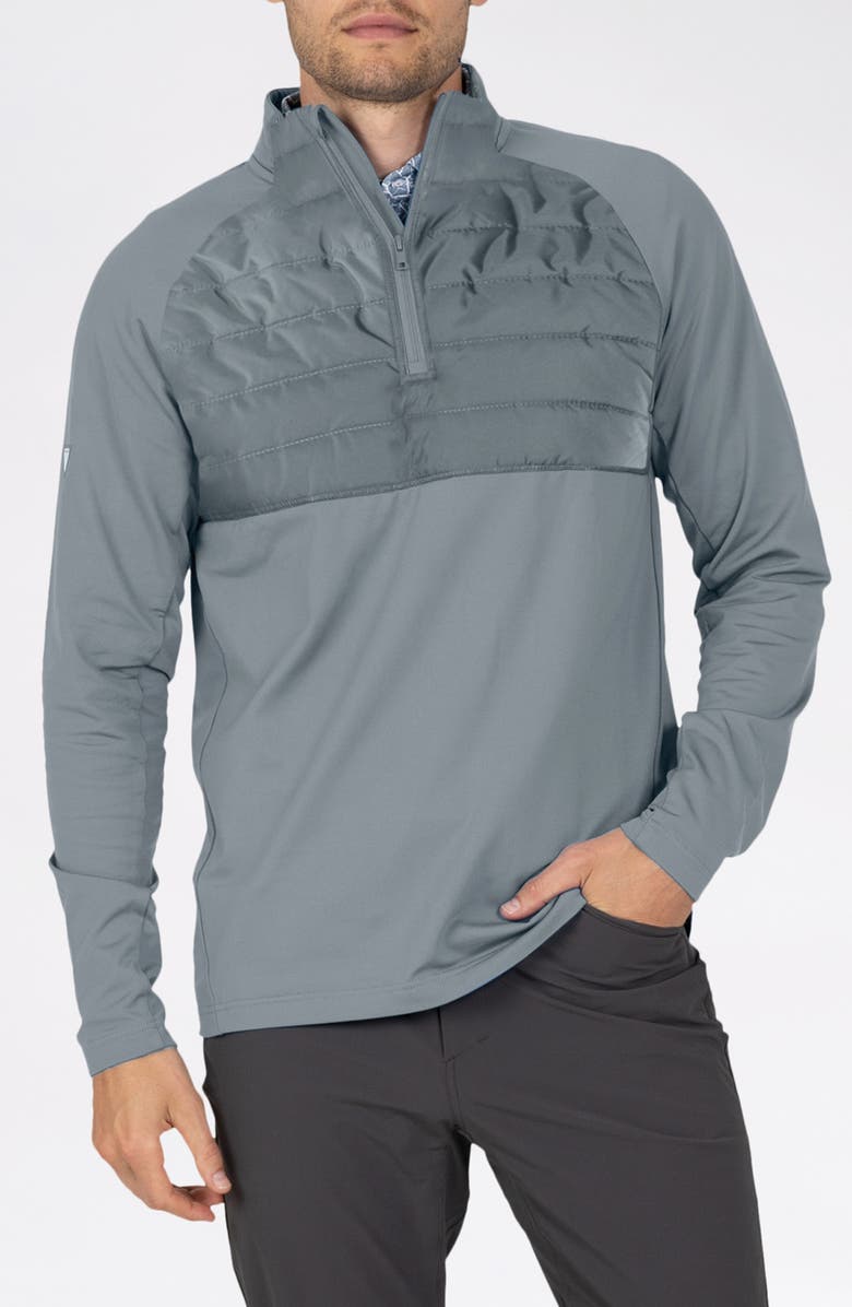 LEVELWEAR Frequency Quarter Zip Pullover, Main, color, Pebble