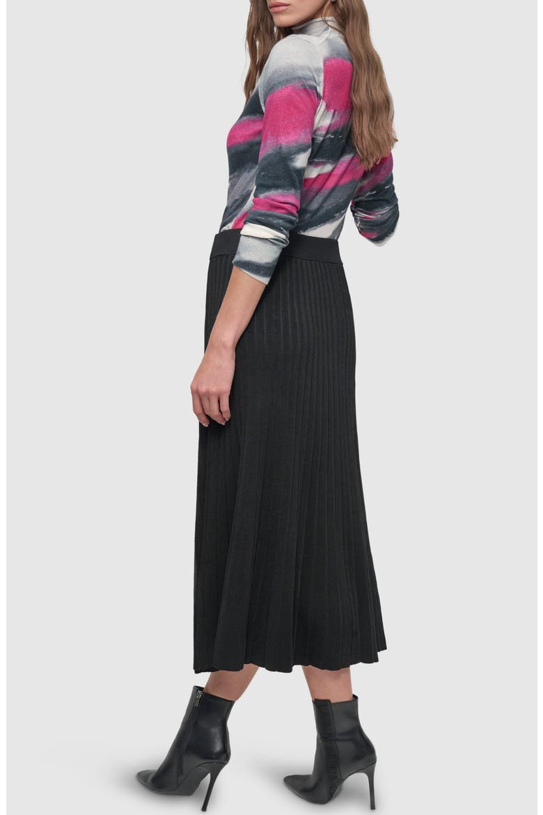 Rib Sweater Skirt, Alternate, color, BLACK