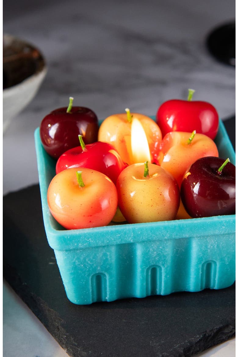 Cherry Basket Candle, Alternate, color, Red / Turquoise