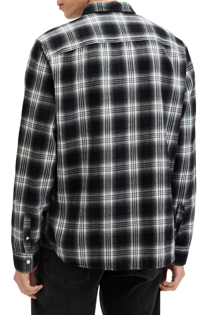 AllSaints Dury Check Cotton Flannel Button-Up Shirt, Alternate, color,