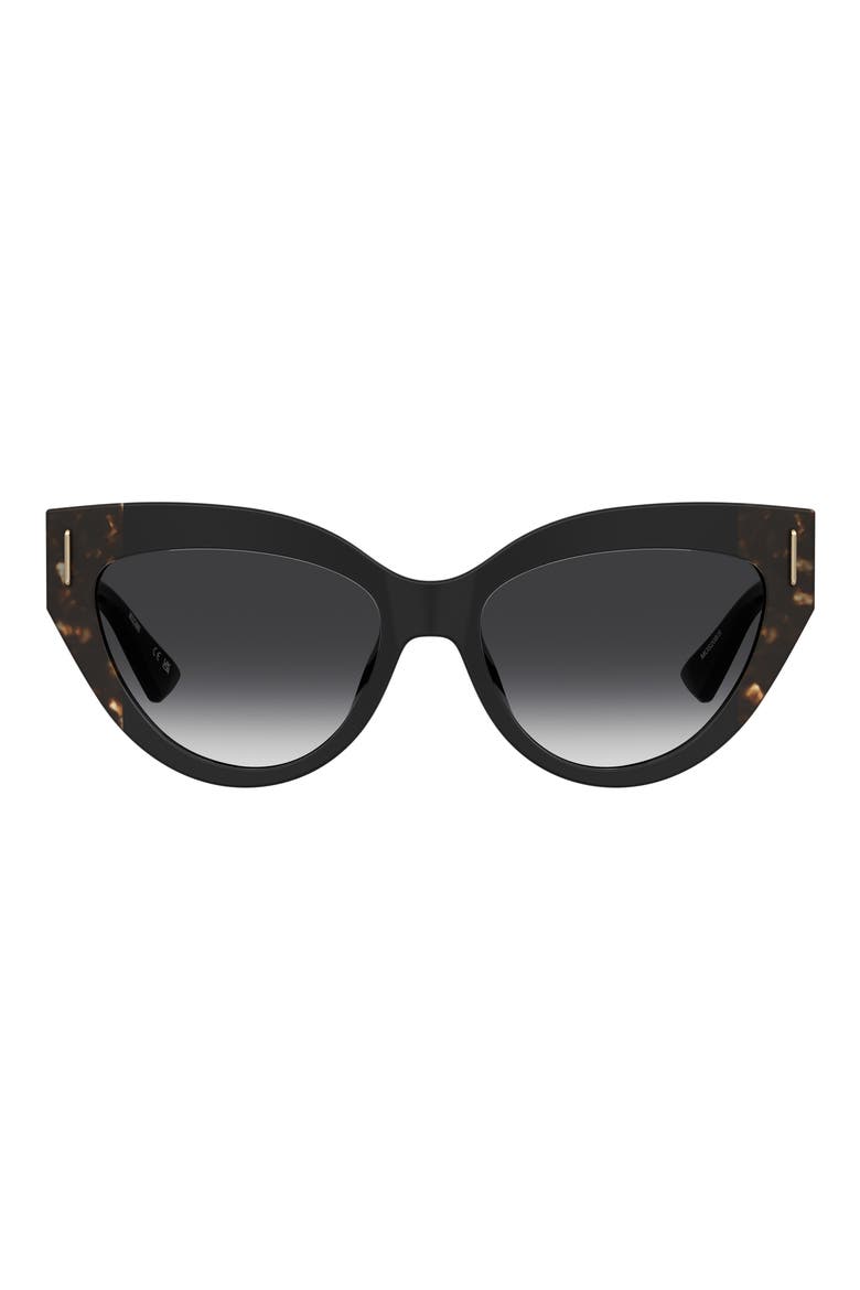 56mm Gradient Cat Eye Sunglasses, Main, color, BLACK HAVANA/ DARK GREY SF
