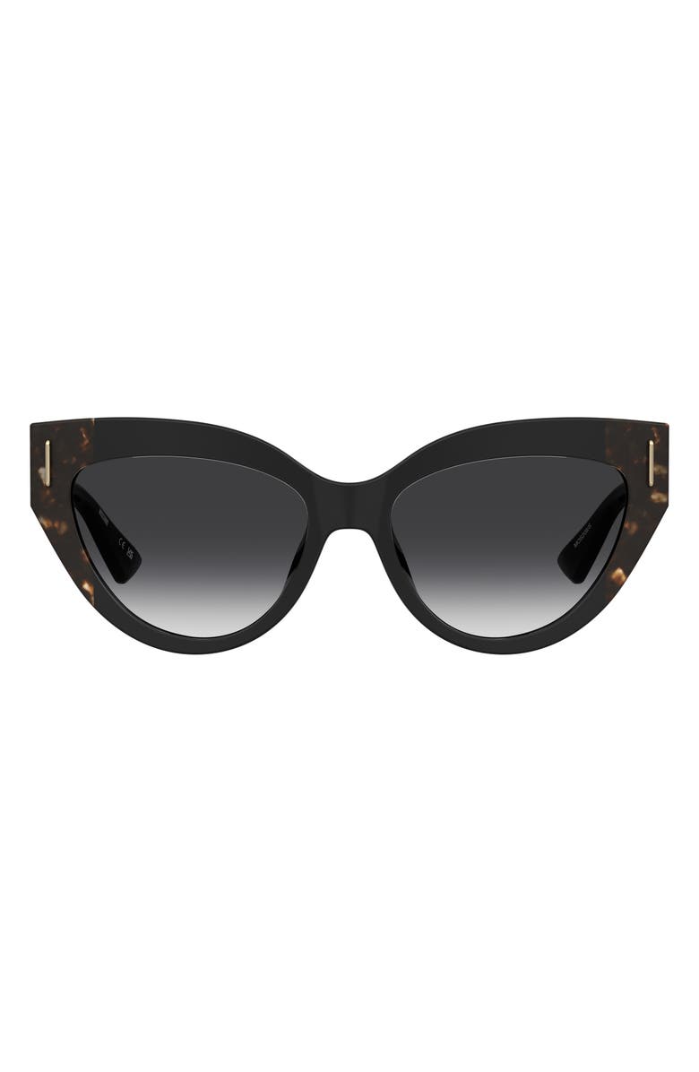 Moschino 56mm Gradient Cat Eye Sunglasses, Main, color, Black Havana/ Dark Grey Sf