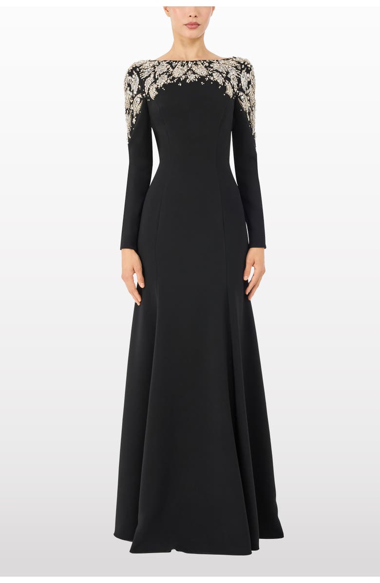 Jenny Packham Kelly Embellished Long-Sleeve Maxi Dress, Alternate, color, Liquorice